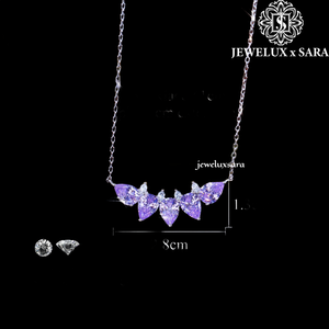 Collier tendance en argent avec pendentif brillant en moissanite pour femme, idéal pour les mariages, les fiançailles, les fêtes et le bureau - Product Image 4