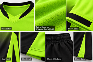 Ensemble de maillots de football personnalisés, col en V, manches courtes, uniforme d'équipe de football, vêtements de sport à séchage rapide - Product Image 4