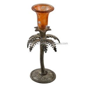 Support de bougie en métal et en verre, tendance, combiné, idéal pour l'intérieur, la maison, la Villa, le dîner et le centre de table de mariage - Product Image 1