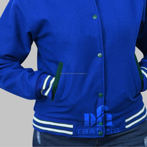 Broderie personnalisée en coton polaire à manches longues Varsity Jacket col montant Streetwear avec revêtement coloré pour l'hiver - Product Image 6