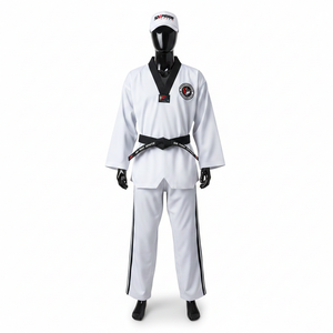 New Design <b>Top</b> Selling Men's Taekwondo Uniform Cotton Polyester Drawstring Closure Medium Waist Low MOQ Wholesale Custom Logo - Product Image 1