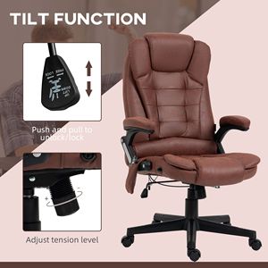Microfiber High Back Executive Office Chair 6-Point <b>Vibrating</b> Massage with Heat Reclining Backrest Padded - Product Image 5