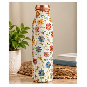Handcrafted Hummingbird copper <b>Water</b> Bottle with <b>Bird</b> Design Portable Travel Thermos with Lid - Product Image 5