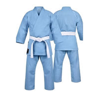 Traje de Karate Personalizado en Color Liso, Alta Elasticidad, Hecho de Material Duradero de Poliéster y Algodón, Conjunto de Uniformes de Karate Personalizados