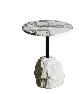 โต๊ะข้างหรูหราพร้อมฐานหิน สำหรับห้องนั่งเล่น ร้านอาหาร โรงแรม และคาเฟ่ - Product Image 2