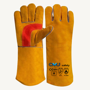 Gants de soudage en cuir pour soudeurs professionnels, résistants à la chaleur et offrant une protection fiable des mains, vente en gros - Product Image 5