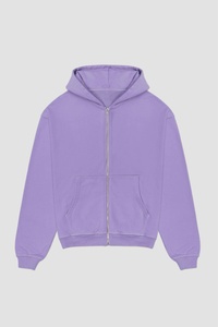 Sudadera con Capucha y Cremallera para Hombre, Color Lavanda, Corte Holgado, Felpa, Informal, para Otoño, con Bolsillo, Camuflaje, Manga Regular, 100% Algodón - Product Image 1