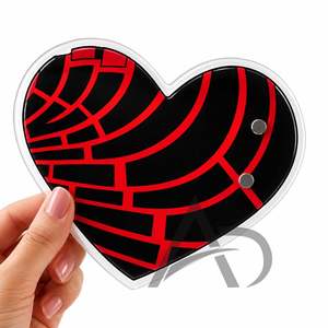 Paleta de Extensión de Pestañas con Diseño de Corazón Concha en Negro y Rojo, Sostenible, con Logotipo Personalizado - Product Image 2