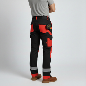 New Arrived 2026 100% Cotton Workwear Reflective Pant Men's CLASS 2 Durable 2 Tone Multi Pockets Safety Pants Waterproof LED - Product Image 6