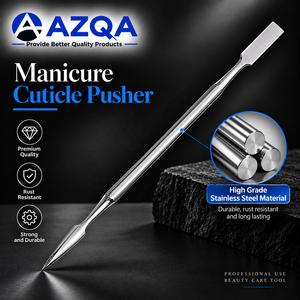 Professional Stainless Steel Double Ended Manicure Cuticle Pusher And Nail <b>Cleaner</b> For Salon And Home Nail Care - Product Image 3