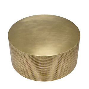 Juego de 2 mesas de centro con superficie de mármol blanco para decoración de salas de estar y villas, mesa de centro de metal con marco negro - Product Image 5