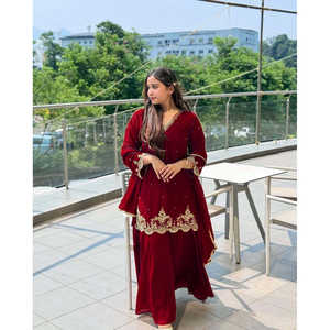 Conjunto de Top y Dupatta Plazzo para Fiesta, Hermoso para Mujer - Product Image 4