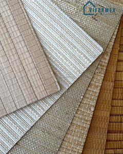 Papier peint en raphia fait main écologique, revêtement mural en fibre naturelle, décoration de meubles en fibre naturelle - Product Image 5