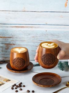 Colección de Tazas y Cuencos de Madera Natural, Artículos de Madera Hechos a Mano, Accesorios Ecológicos para Servir Café y Té - Product Image 5
