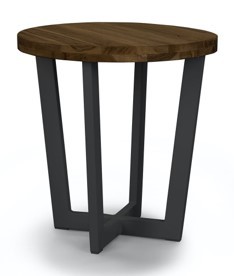 Modern <b>Round</b> <b>Coffee</b> <b>Table</b> Side End <b>Table</b> <b>Wood</b> Top Metal Legs Living Room Accent Furniture - Product Image 1