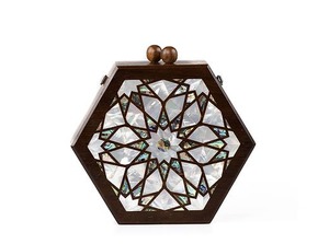 Glamorous Classic Mother of Pearl Shell Clutch Bag Handmade Eco-Friendly <b>Box</b> Purse with Chain Strap - Product Image 1