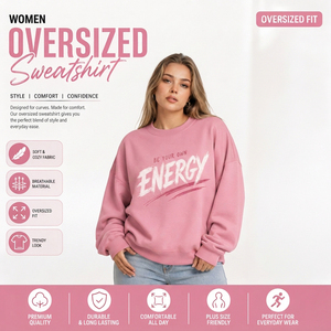 Sweat-shirt surdimensionné imprimé personnalisé pour femme, pull en molleton bouclette à manches longues, haut de survêtement pour l'hiver - Product Image 2