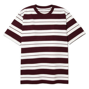 Camiseta de Algodón a Rayas con Costuras Finas, Material Suave al Tacto, Camiseta para Hombre, Venta al por Mayor, Transpirable, Sublimada, Lisa, Estampada - Product Image 1