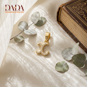 Pendentif en diamant personnalisé avec lettre, bijou en or, breloque pour femme, cadeau de luxe, pendentif tendance - Product Image 6