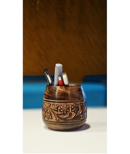 Portalápices y bolígrafos de madera vintage, organizador de escritorio rústico con múltiples compartimentos para oficina, mesa de estudio - Product Image 1