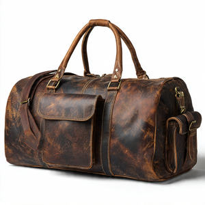 Sacs de voyage en cuir véritable, sacs à main de plein air, sacs de sport pour entraînement, sacs de musculation en cuir, unisexe - Product Image 5