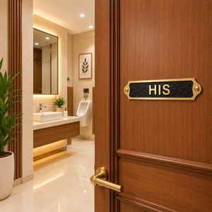 Plaque de porte vintage en laiton pour toilettes, panneau décoratif en métal pour nom de salle de bain, plaque murale pour hôtel, bureau, ou salle de bain - Product Image 4