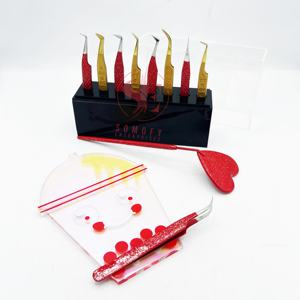 อุปกรณ์ต่อขนตาปลอมเพิ่มวอลลุ่มสแตนเลสอย่างยั่งยืนอุปกรณ์เสริมความงามสีชมพูสีดำแพ็กเกจแบบกำหนดเองได้ - Product Image 1