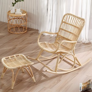 Fauteuils à bascule en rotin de qualité supérieure, fauteuil inclinable avec ottoman, offre exceptionnelle, meubles artisanaux - Product Image 1