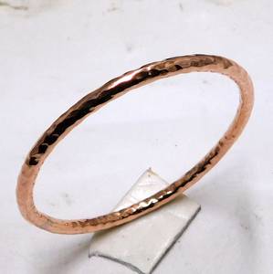 Belladec Hand Hammered Red <b>Copper</b> <b>Bangle</b> Bracelet Classic Minimalist Round Cuff Elegant Artisan Jewelry Women's <b>Bangles</b> - Product Image 5