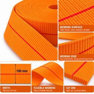 Rollo de Cinta de Poliéster de Alta Resistencia de 100 mm para Eslingas Planas, Elevación Industrial, Alta Resistencia a la Tracción, Proveedor OEM ODM - Product Image 3