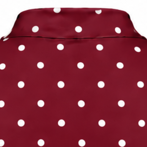 T-shirt Femme Col Montant à Pois Bordeaux Manches Courtes Coupe Ajustée Extensible Imprimé Décontracté Tendance Vêtement d'Été Vente en Gros - Product Image 4