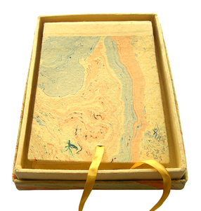 Album photo en papier de couleur marbre jaune recyclé fait à la main, personnalisé avec boîte de couleur assortie, exporté par Camlon du Rajasthan - Product Image 2