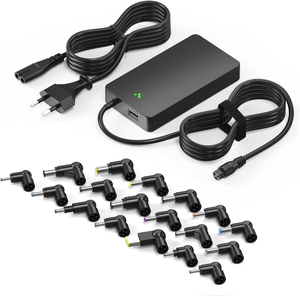 อะแดปเตอร์ชาร์จแล็ปท็อปอเนกประสงค์ 90W สำหรับ HP Dell Lenovo Acer <span class=keywords><strong>Asus</strong></span> Samsung Chromebook Sony Fujitsu Toshiba พร้อมพอร์ต USB 5V 2A และหัวต่อ 18 แบบ - Product Image 1