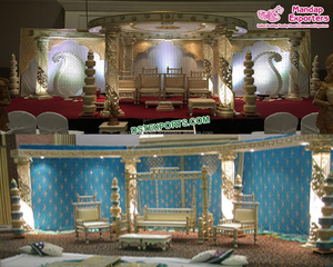 Escenario de Boda Estilo Bollywood, Mandap Indio Portátil de Fibra de Vidrio, Tamaño Personalizable, Decoración Preciosa para Bodas Asiáticas, EE. UU. - Product Image 4