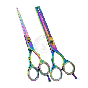Ciseaux de coiffure professionnels pour salon, ensemble de ciseaux à effiler pour coiffeur, couleur arc-en-ciel, en acier inoxydable - Product Image 6