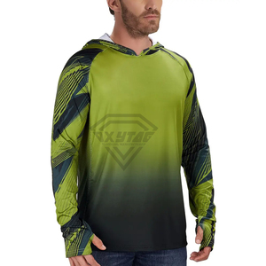 Custom Sublimation Fishing Hoodie Mens UV Protection Breathable Quick Dry Outdoor Performance Tech Wear Athletic Sun Shirt <b>Top</b> - Product Image 3