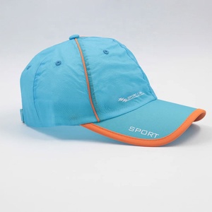 Light Blue Sport Cap With Orange Trim Breathable Polyester Unisex Adjustable Summer Hat For Outdoor Activities - Product Image 1