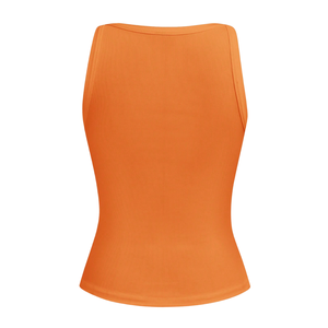 Camiseta sin mangas Modu para mujer, con cuello en V, acanalada, ajustada, elástica, fruncida, informal, básica, suave, transpirable, para uso diario - Product Image 2