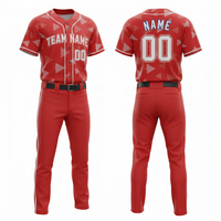Ensemble uniforme de baseball personnalisé à séchage rapide et respirant avec noms d'équipe, maillot à boutons et pantalon 100 % polyester pour sports d'équipe