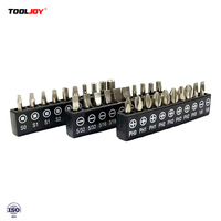 Jeu de 10 embouts de tournevis Torx TOOLJOY 1/4 pouce 25 mm, acier de qualité industrielle, poignée en acier, OEM disponible