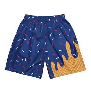 กางเกงขาสั้นผู้ชายผ้าตาข่ายระบายอากาศ เอวสูง 5 นิ้ว เอวยางยืด แห้งเร็ว สกรีนลายตามสั่ง สำหรับออกกำลังกายและสวมใส่ลำลอง - Product Image 6