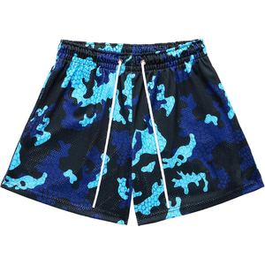 Pantalones cortos de malla estampados para hombre, pantalones cortos ligeros para entrenamiento de baloncesto, ropa deportiva de secado rápido para gimnasio y fitness - Product Image 1