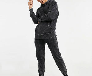 ชุดเซ็ตเสื้อฮู้ดและกางเกงวอร์มฤดูหนาว คุณภาพสูง ระบายอากาศได้ดี รุ่นล่าสุดปี 2026 สไตล์วินเทจ ล้างสีแบบแอซิดวอช ปรับแต่งได้ ซิปหน้า สตรีทแวร์ ผ้าฟลีซ - Product Image 5