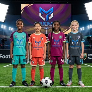 <b>Girls</b> Soccer Jersey <b>Kit</b> Short Sleeve Crew Neck Sublimated Print Breathable Polyester All Seasons Children <b>Football</b> Uniform - Product Image 2