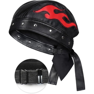 Gorra de Motociclista Unisex de Cuero Genuino para Mujer, Correa Ajustable, con Bordado, Transpirable, para las Cuatro Estaciones - Product Image 4