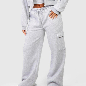 Machine <b>Stitched</b> Plus Size Casual Breathable Windproof Eco-Friendly Quick Dry Solid Polyester/Cotton Women's <b>Oversize</b> Sweat Suit - Product Image 3