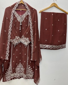 Designer Embroidery And Sequence Work Faux Georgette <b>Top</b> With Plazzo Bottom And Dupatta Fully Stitched Ready To Wear Set - Product Image 6