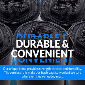 Bolsas de Basura Negras Resistentes TH GB-001 para Uso en Exteriores y Comercial, Bolsas Industriales Grandes para Basura, Resistentes a Pinchazos - Product Image 3