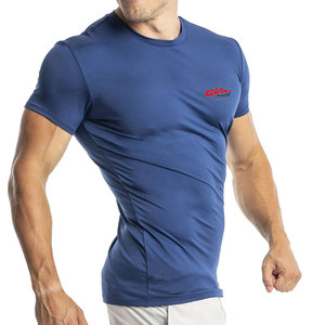 T-shirt de sport pour homme en tissu premium, coupe ajustée, tricoté, anti-transpiration, léger, écologique, respirant, vêtements d'entraînement - Product Image 3