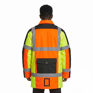 <b>Men</b> Oversize Workwear <b>Jacket</b> Safety Loose Fit Coat with <b>Reflective</b> Stripes for Construction Use <b>Jacket</b> <b>Men's</b> - Product Image 2